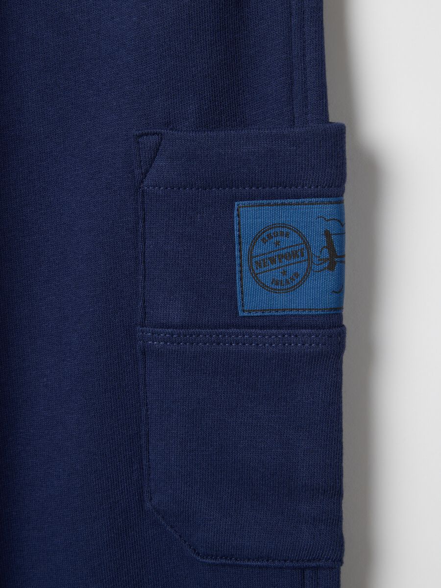 Children's blue jogger trousers in pure cotton regular fit_2