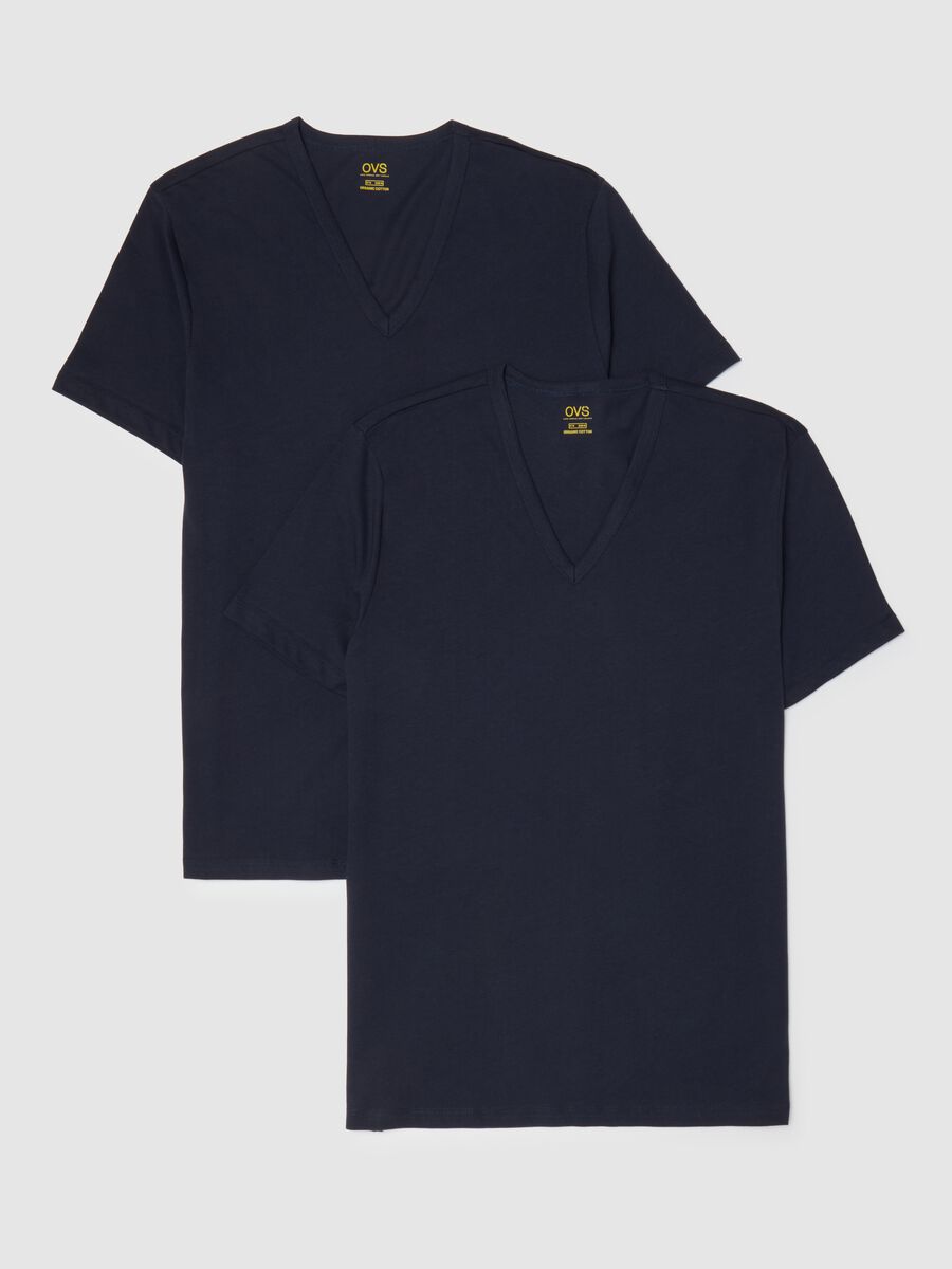 Bipack di t-shirt da uomo in puro cotone blu regular fit_4