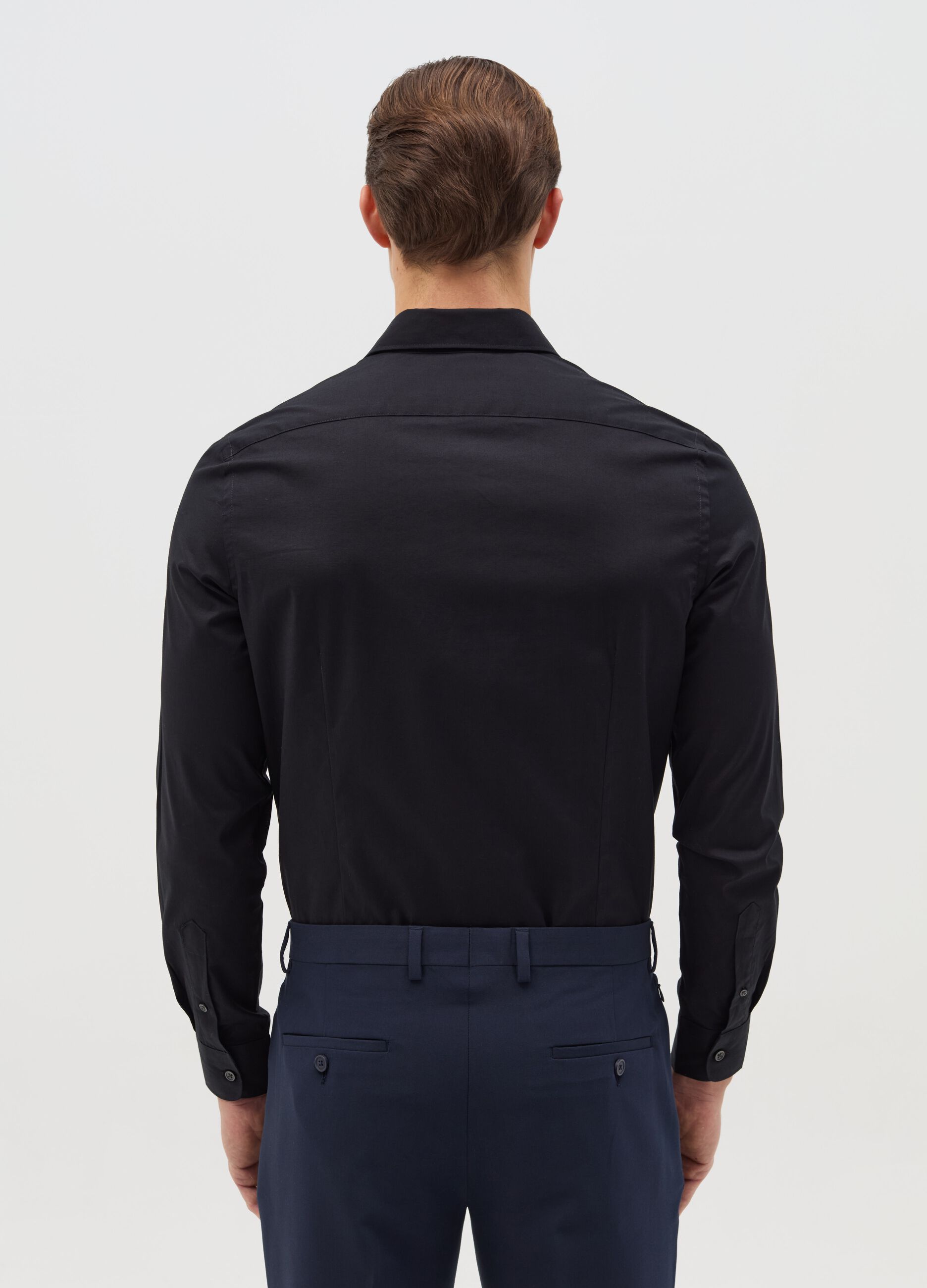 Camicia slim fit in cotone stretch