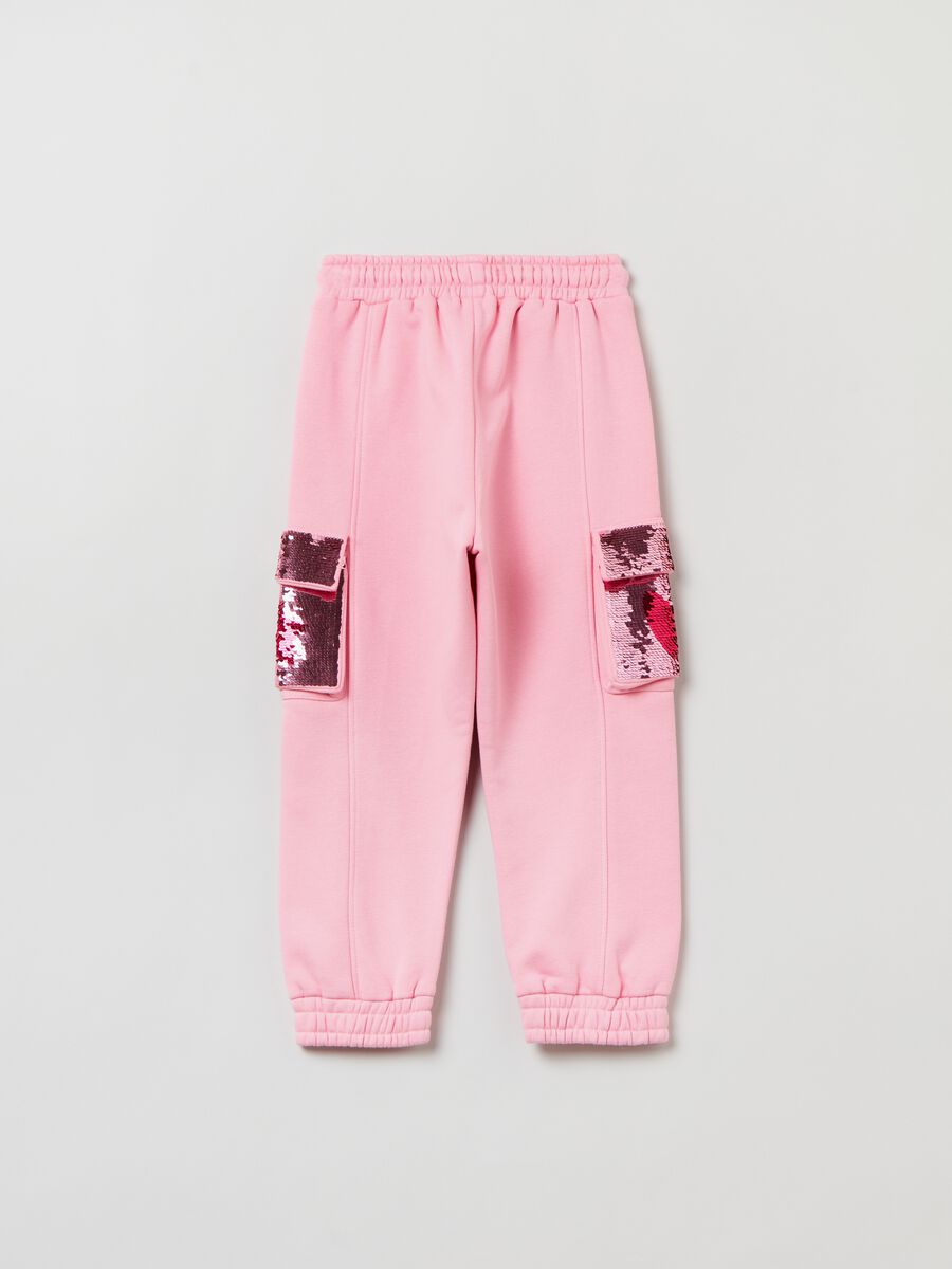 Joggers in felpa con tasche e strass_1
