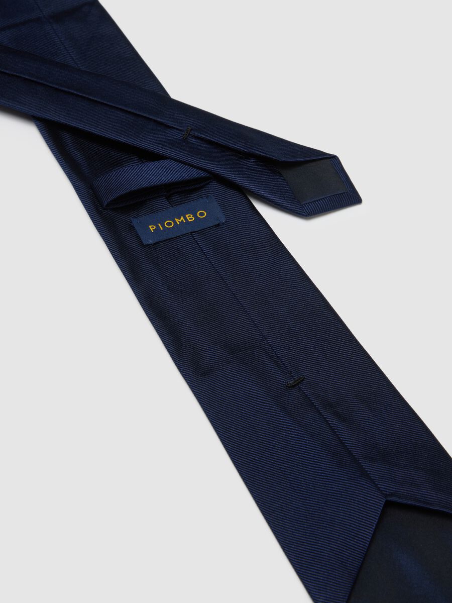 Cravatta blu in pura seta_2