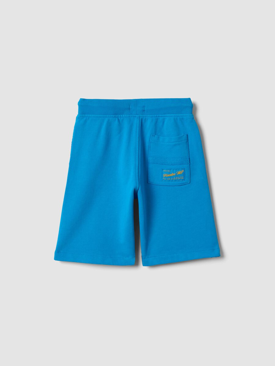 Pantaloncini baggy in puro cotone blu da bambino_1