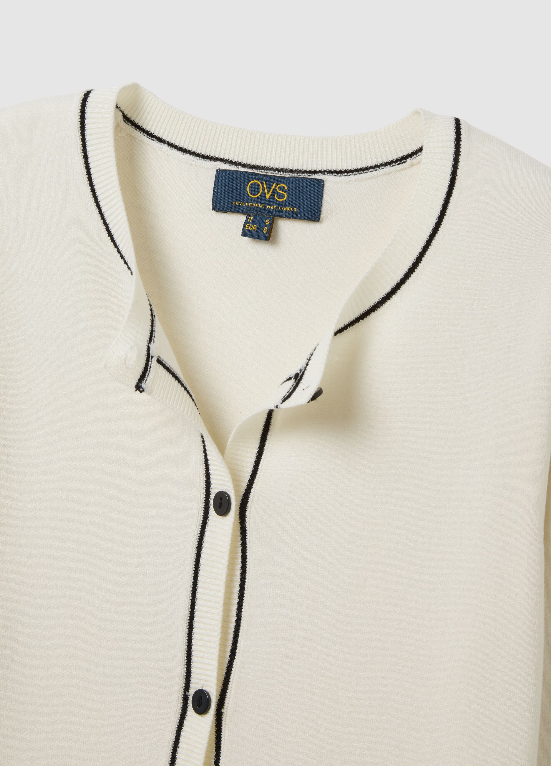 White viscose blend cardigan regular fit