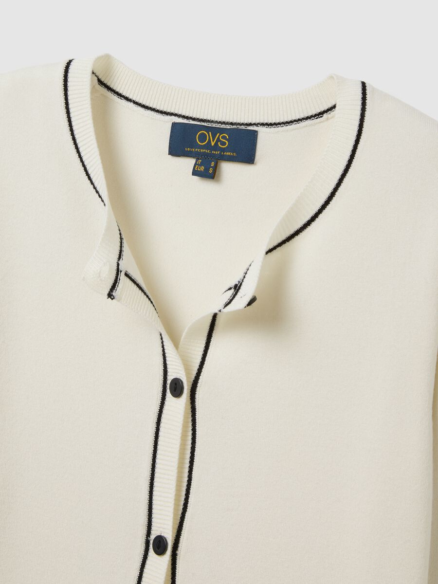 White viscose blend cardigan regular fit_5