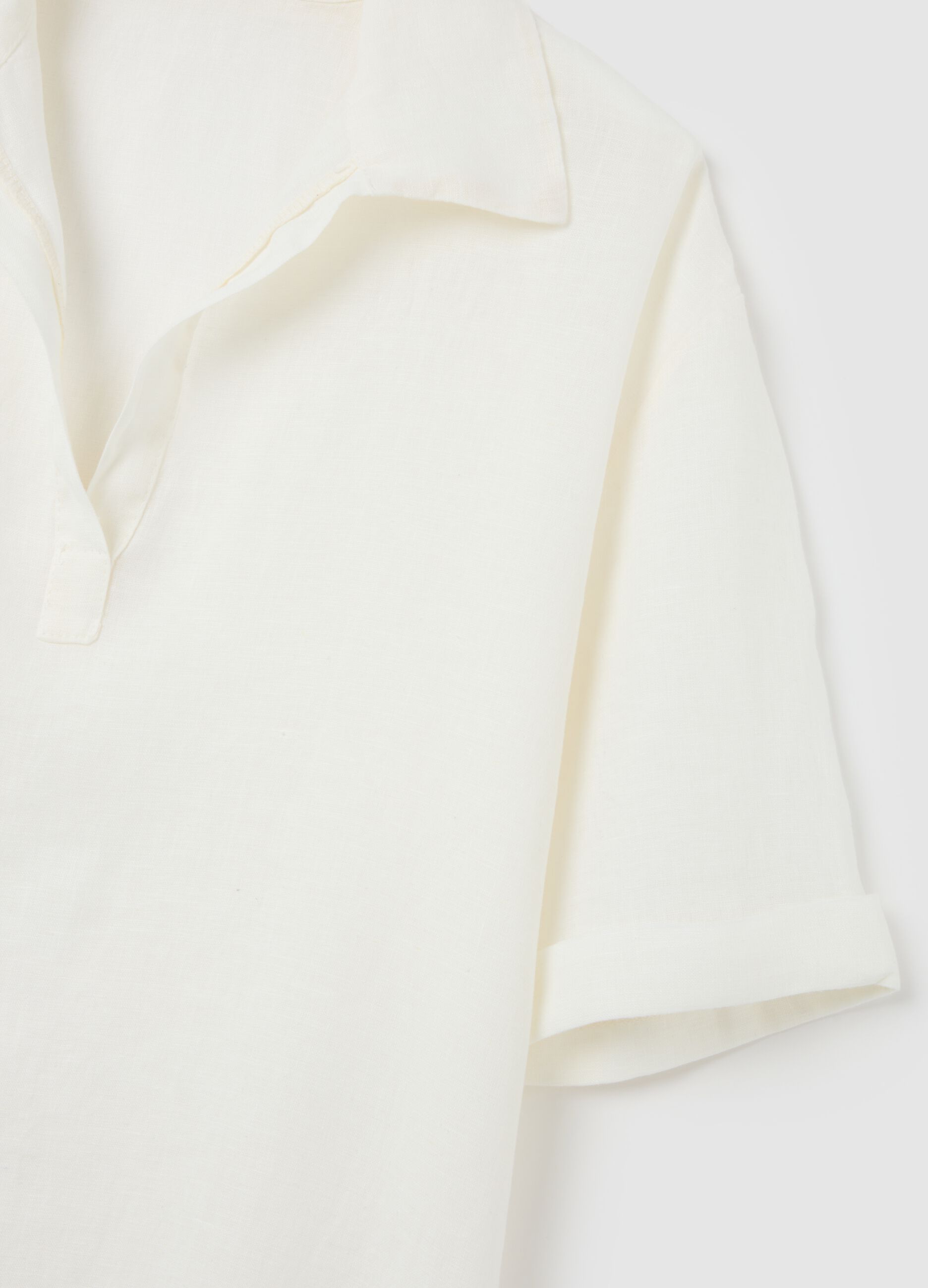 Abito da donna in puro lino bianco regular fit