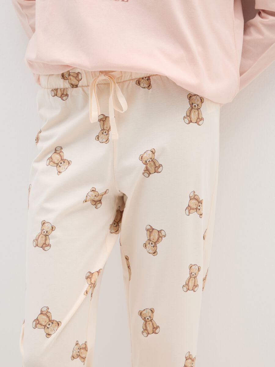 Multicoloured pure cotton pyjamas with print_3