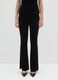 Black stretch fabric flare trousers with glitter_1