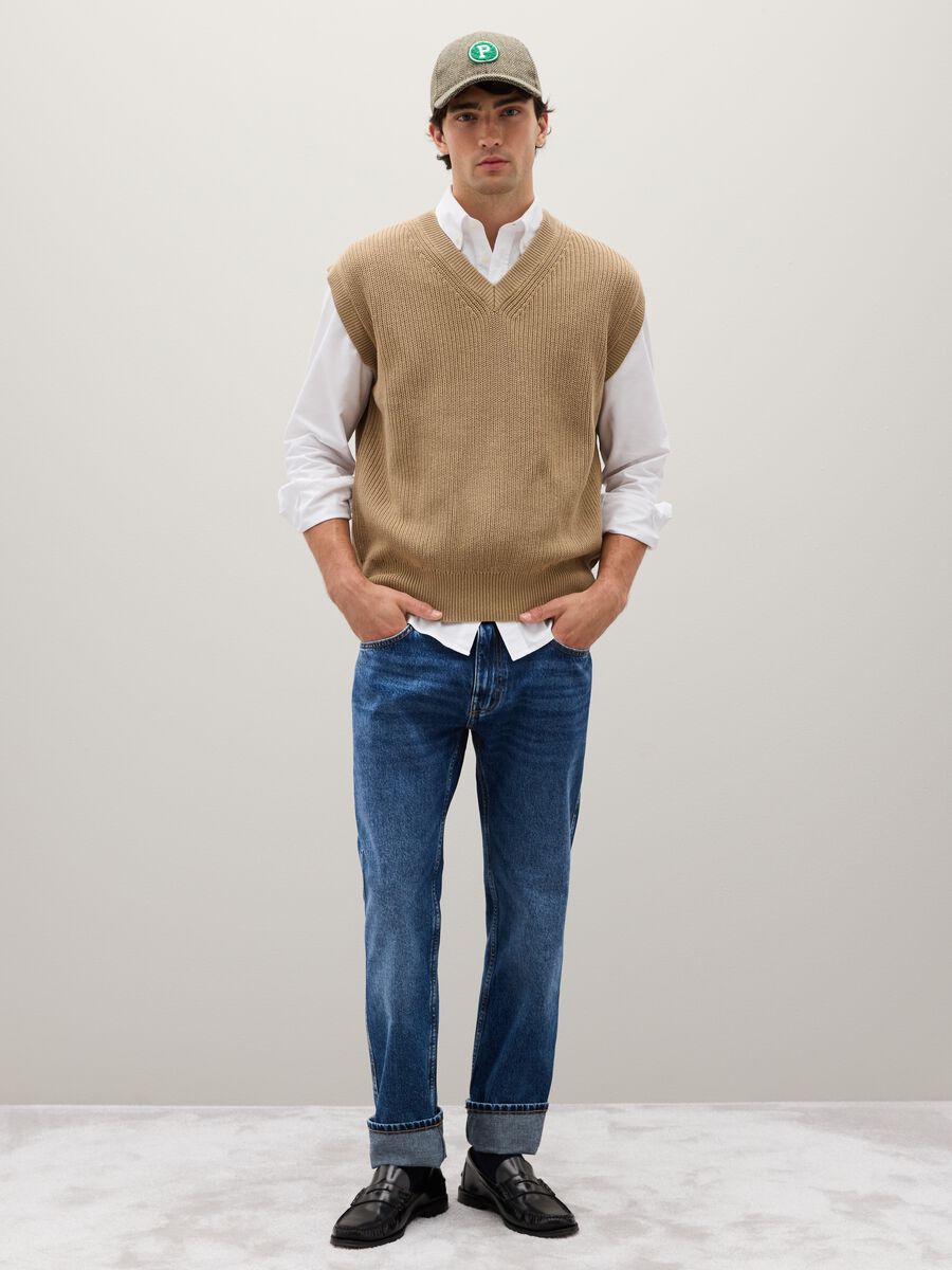 Beige Cotton Waistcoat_2