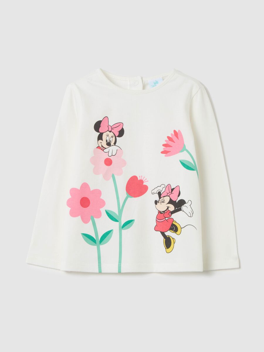 Long-sleeved T-shirt with Minnie Mouse and flowers print_0