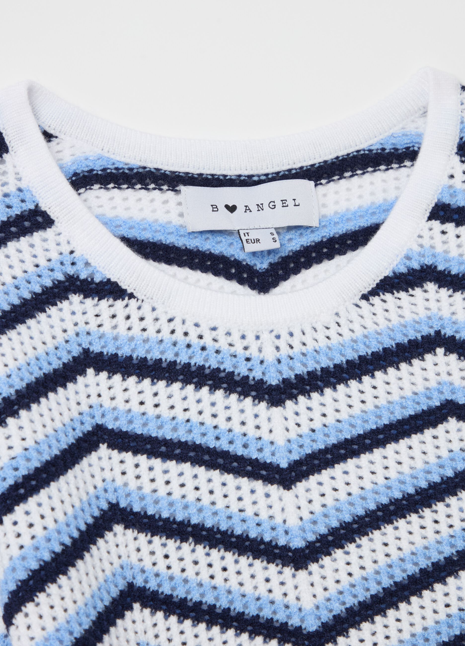 Crochet top with striped design
