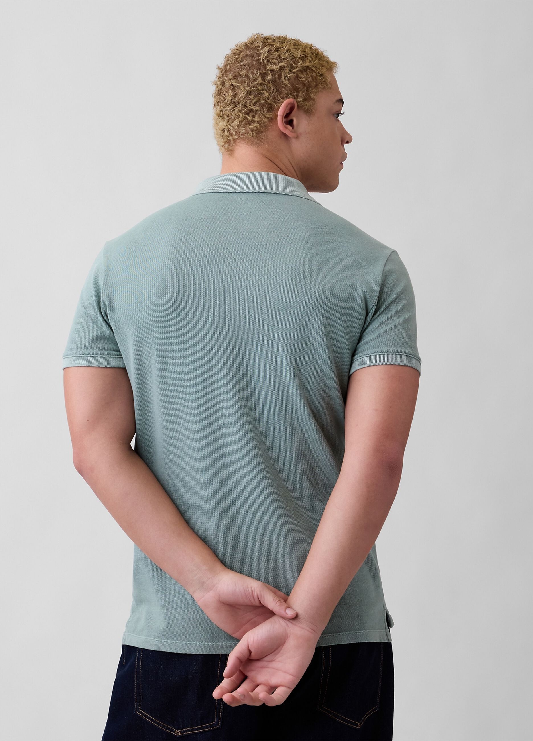 Short-sleeved cotton polo shirt