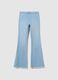 Jeggings da ragazze in denim azzurro flare_0