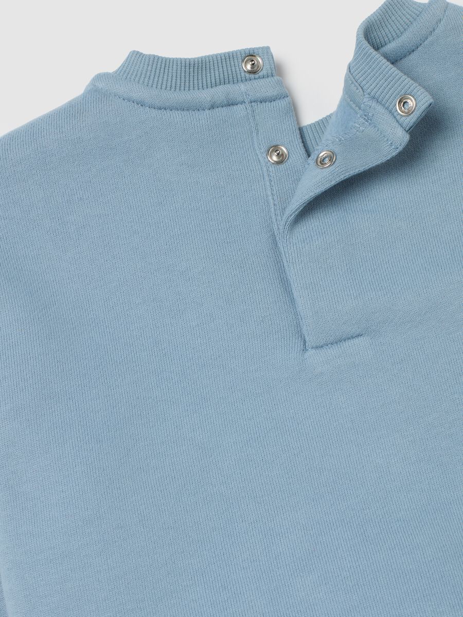 Felpa da bimbo in puro cotone azzurra vestibilità over con stampa e scollo rotondo_3