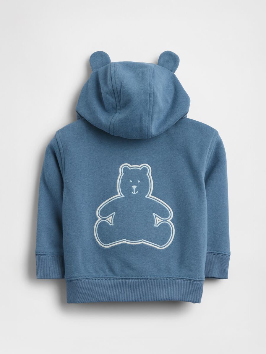 Felpa con cappuccio e logo in misto cotone_1