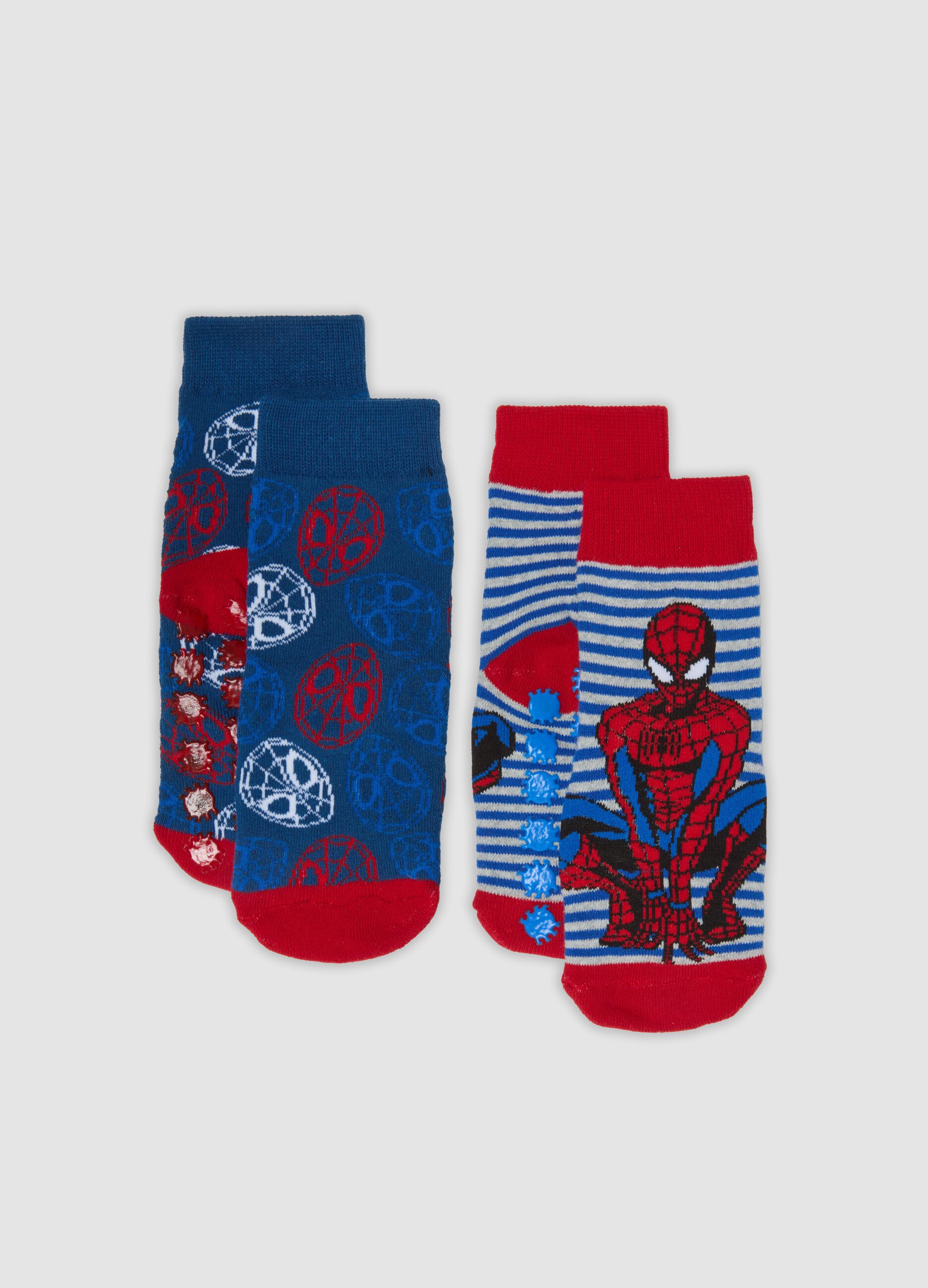 2-pack of MARVEL Spider-Man stretch organic cotton non-slip socks