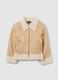 Beige regular fit girls' jacket_0