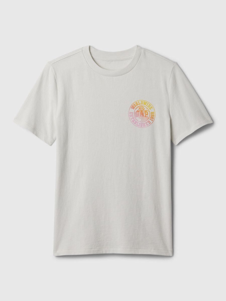 Cotton T-shirt with logo print_0