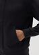 Black cotton-blend regular fit sweatshirt with zip_3