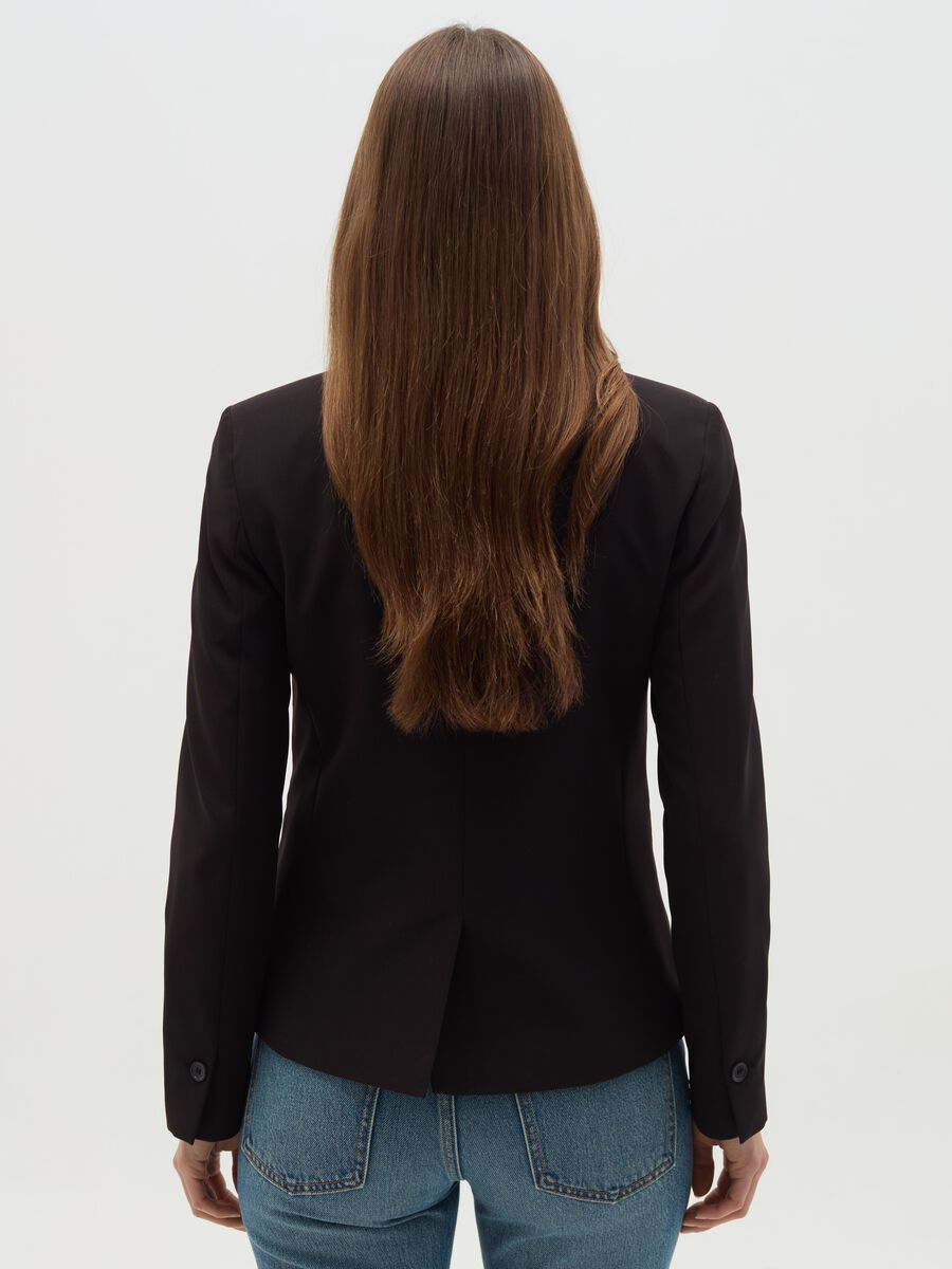 Curvy solid colour single-breasted blazer_2