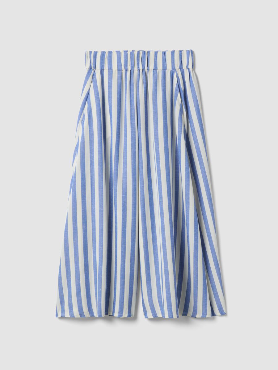 Multicolour striped skirt in a viscose-linen blend_4