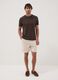 Beige chino Bermuda shorts in pure cotton with elasticated waist_0