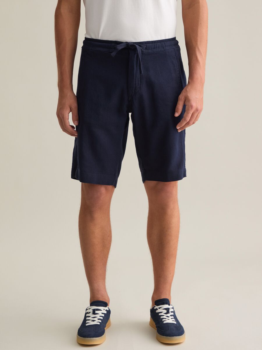 Men's Regular Fit Blue Cotton Shorts_1