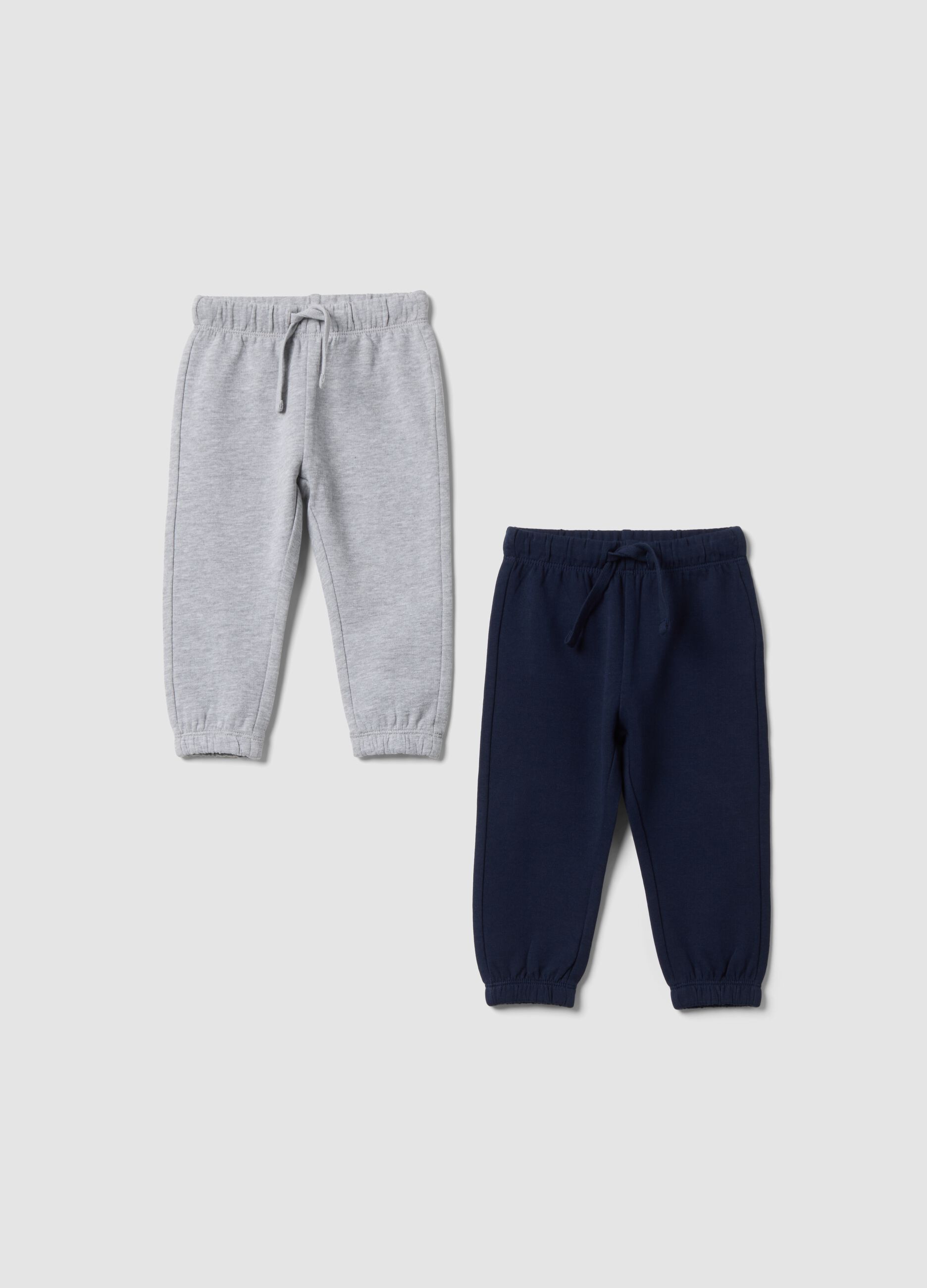 2-pack blue cotton jogger trousers