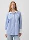 Light blue pure cotton striped shirt with contrast turn-up cuffs_0