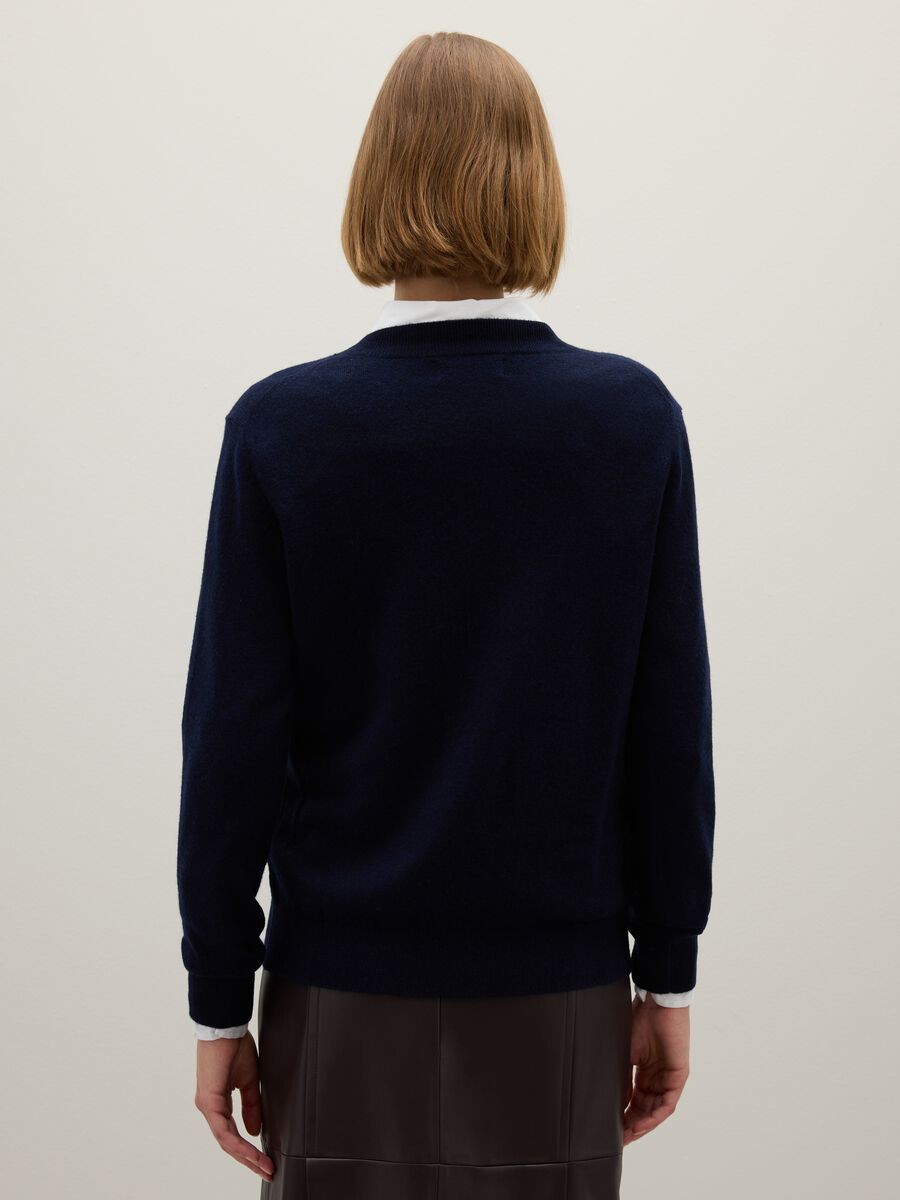 Pullover in pura lana blu regular fit_3
