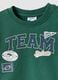 Felpa verde in puro cotone con girocollo e stampa per bimbo regular fit_2