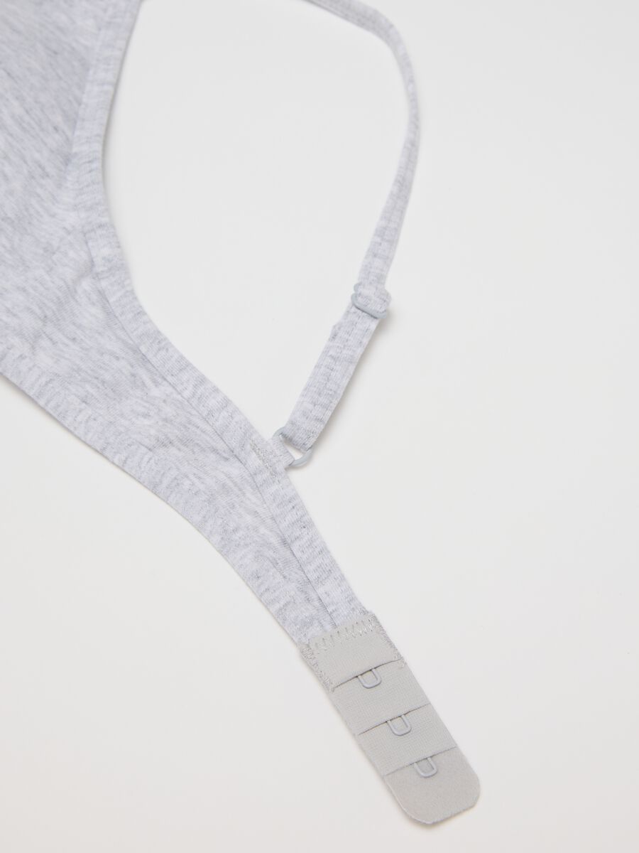 Reggiseno a triangolo da ragazza in cotone elasticizzato grigio_3