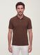 Brown pure cotton piqu&eacute; polo with classic collar, regular fit_0
