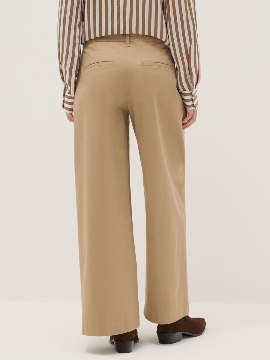Beige Stretch Cotton Chino Trousers Regular Fit_2