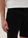 Black slim-fit stretch cotton denim Bermuda shorts_3