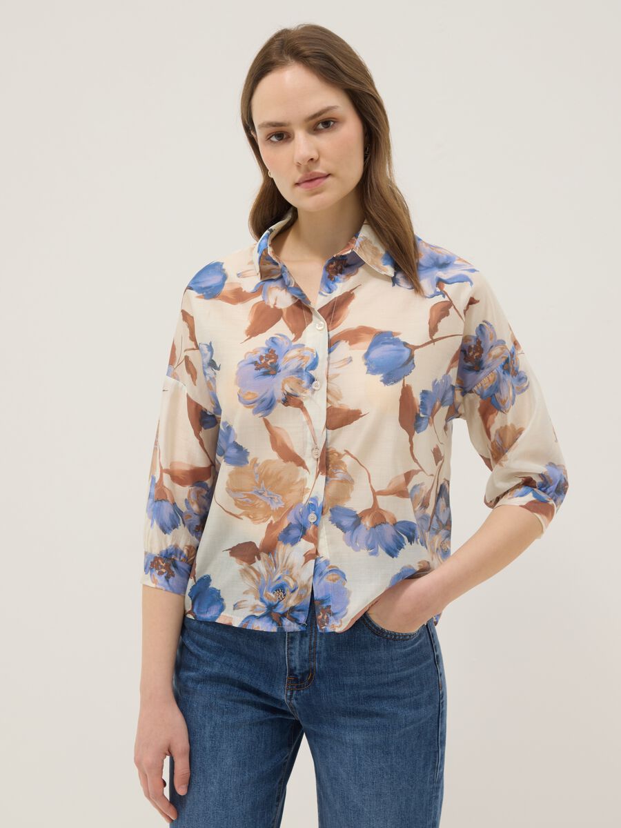 Regular-fit floral print viscose-blend shirt_1