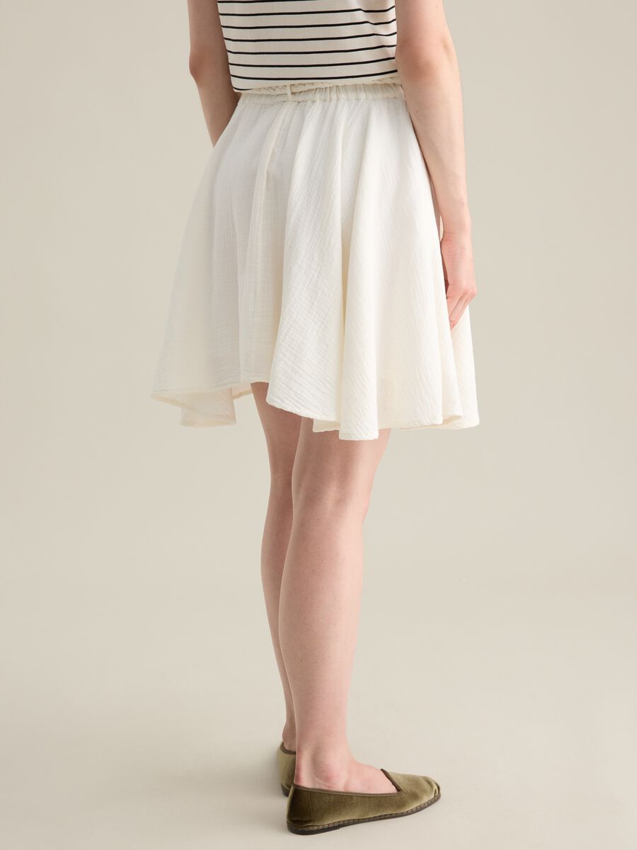 Women's white pure cotton skirt regular fit_3