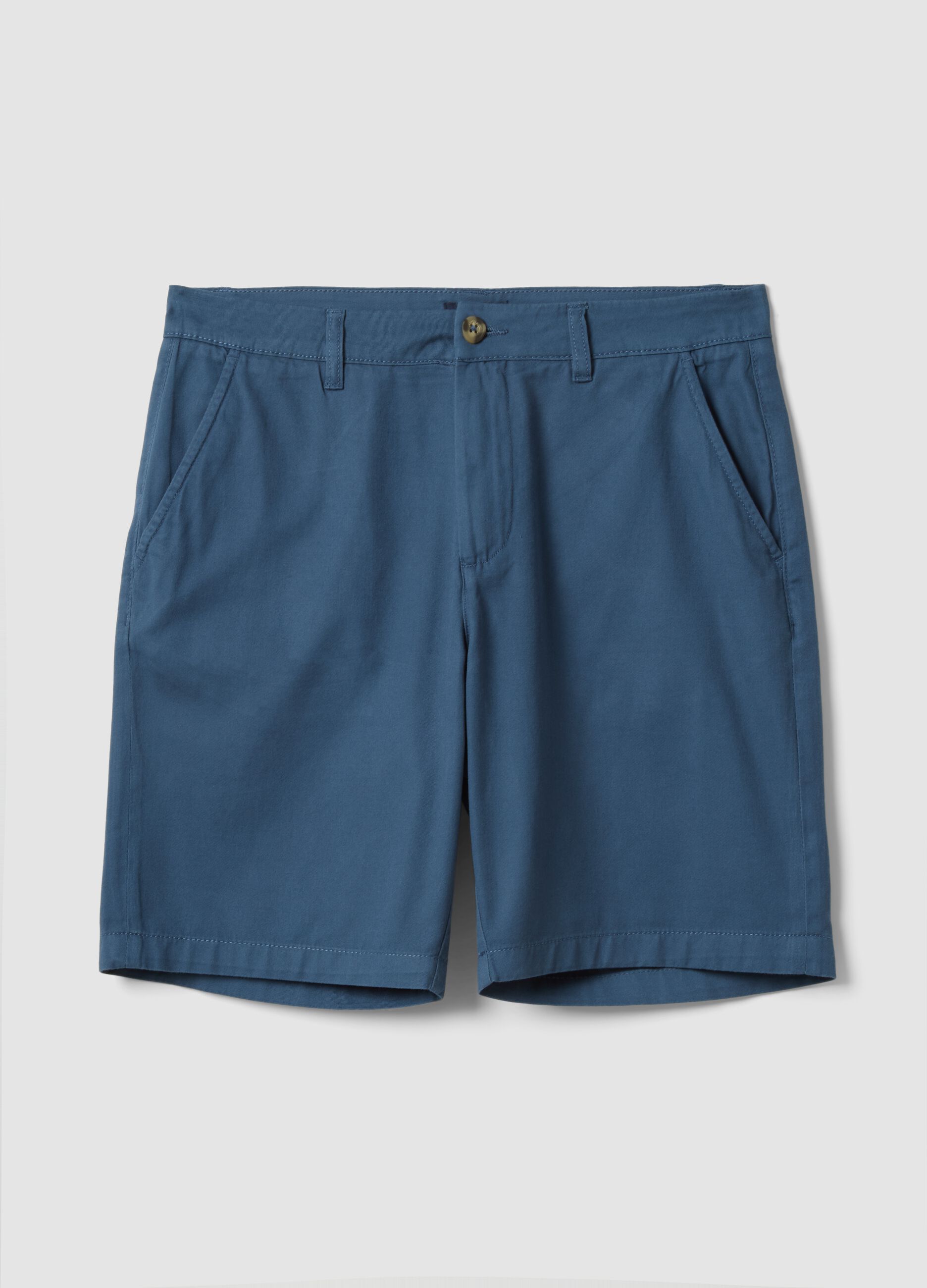 Bermuda chino blu in puro cotone regular fit