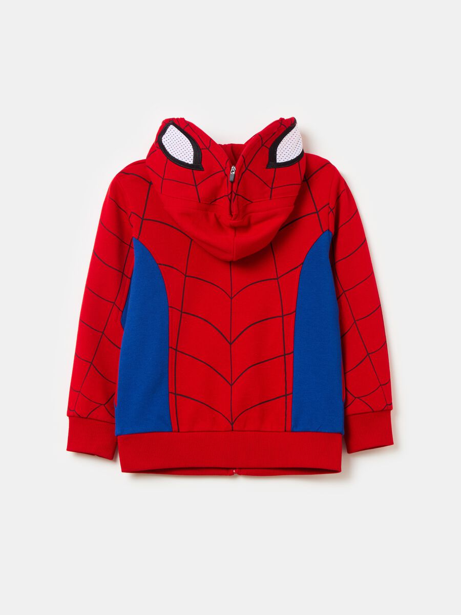 Full-zip sweatshirt with hood and Spider-Man print_1