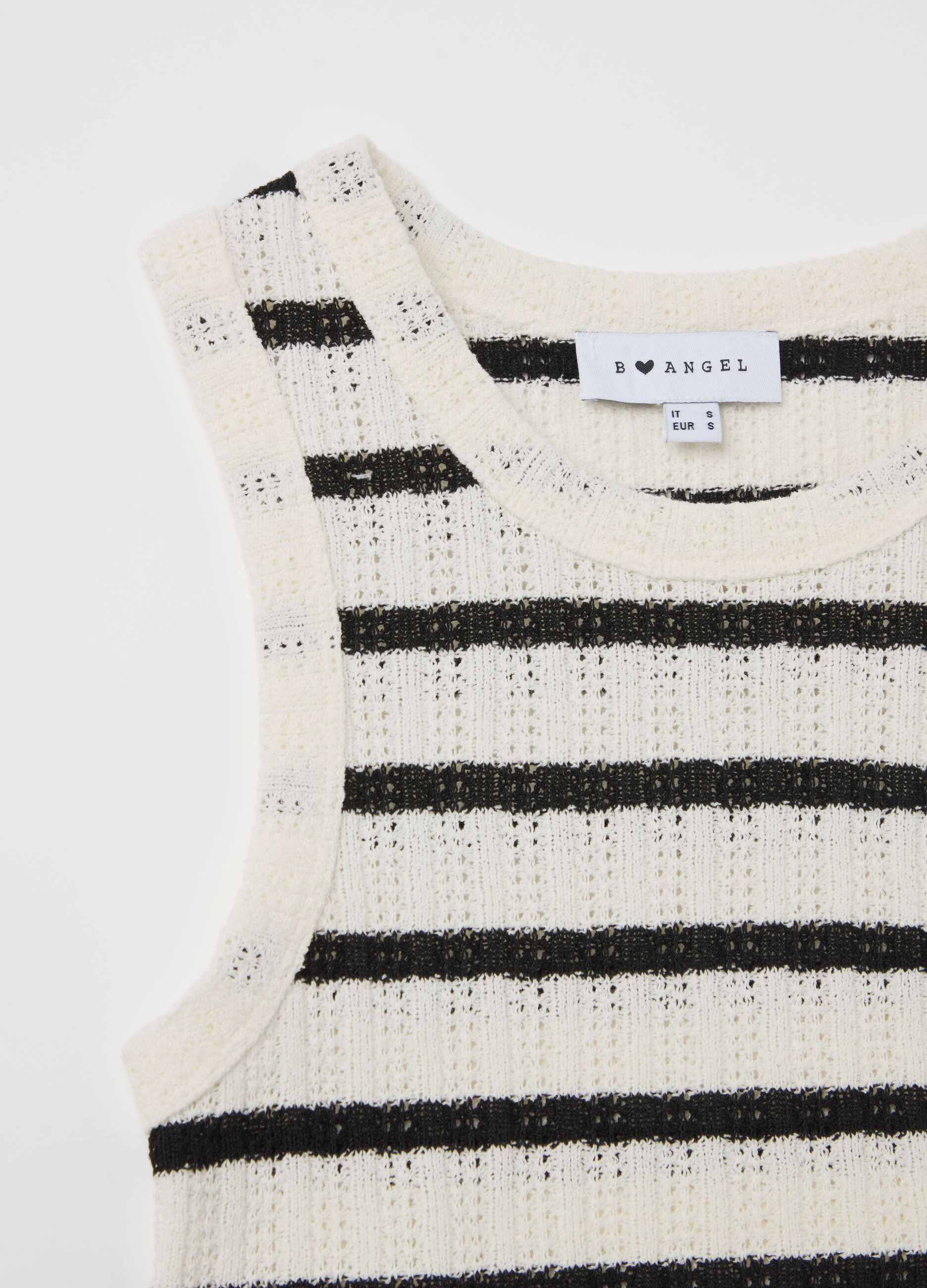 Striped crochet tank top