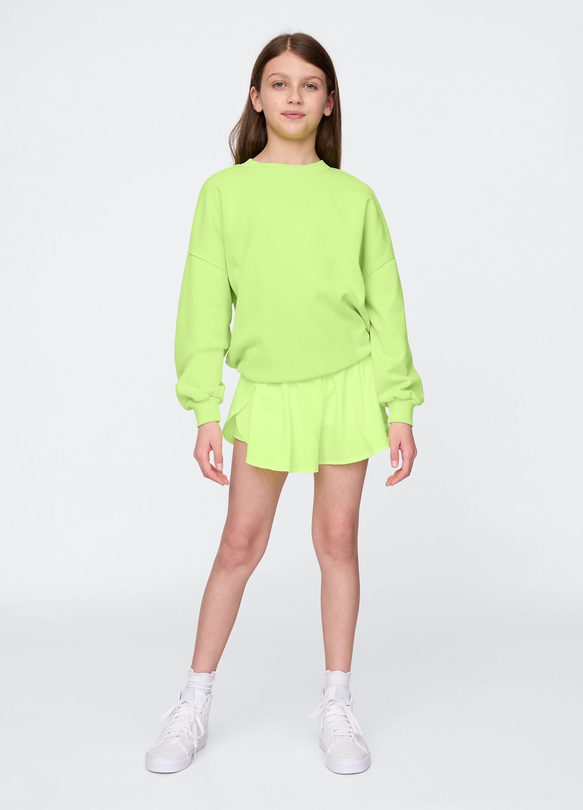Pleated Green Shorts