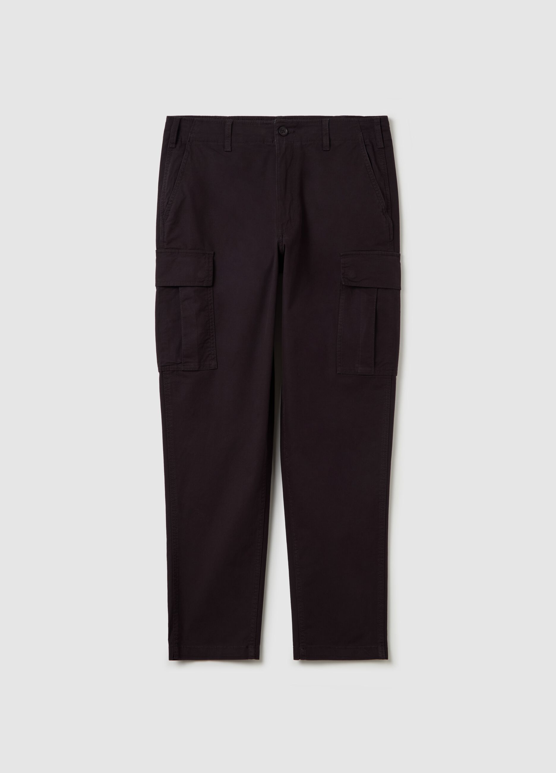Cargo trousers with internal drawstring