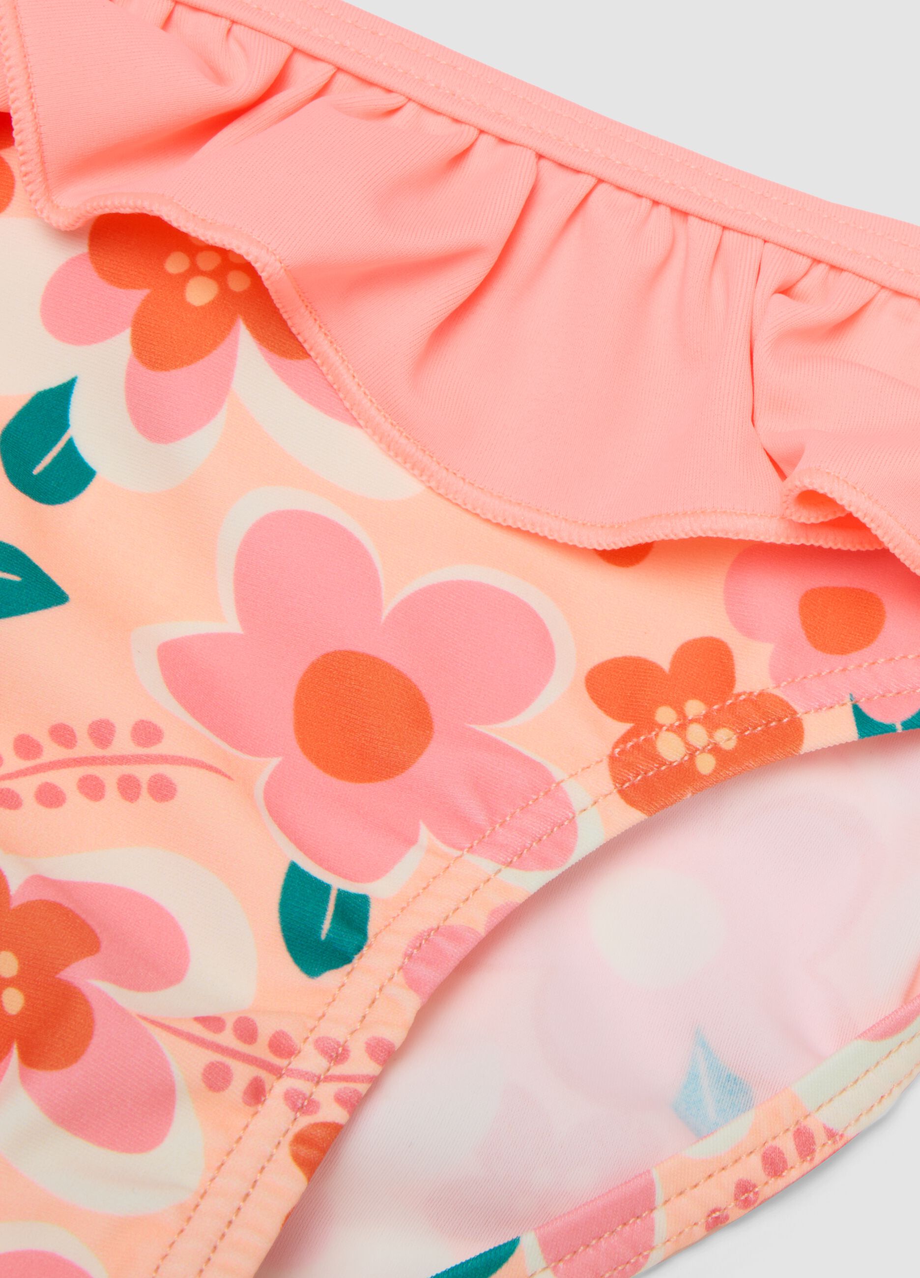 Multicoloured floral baby girls&rsquo; stretch fabric bikini