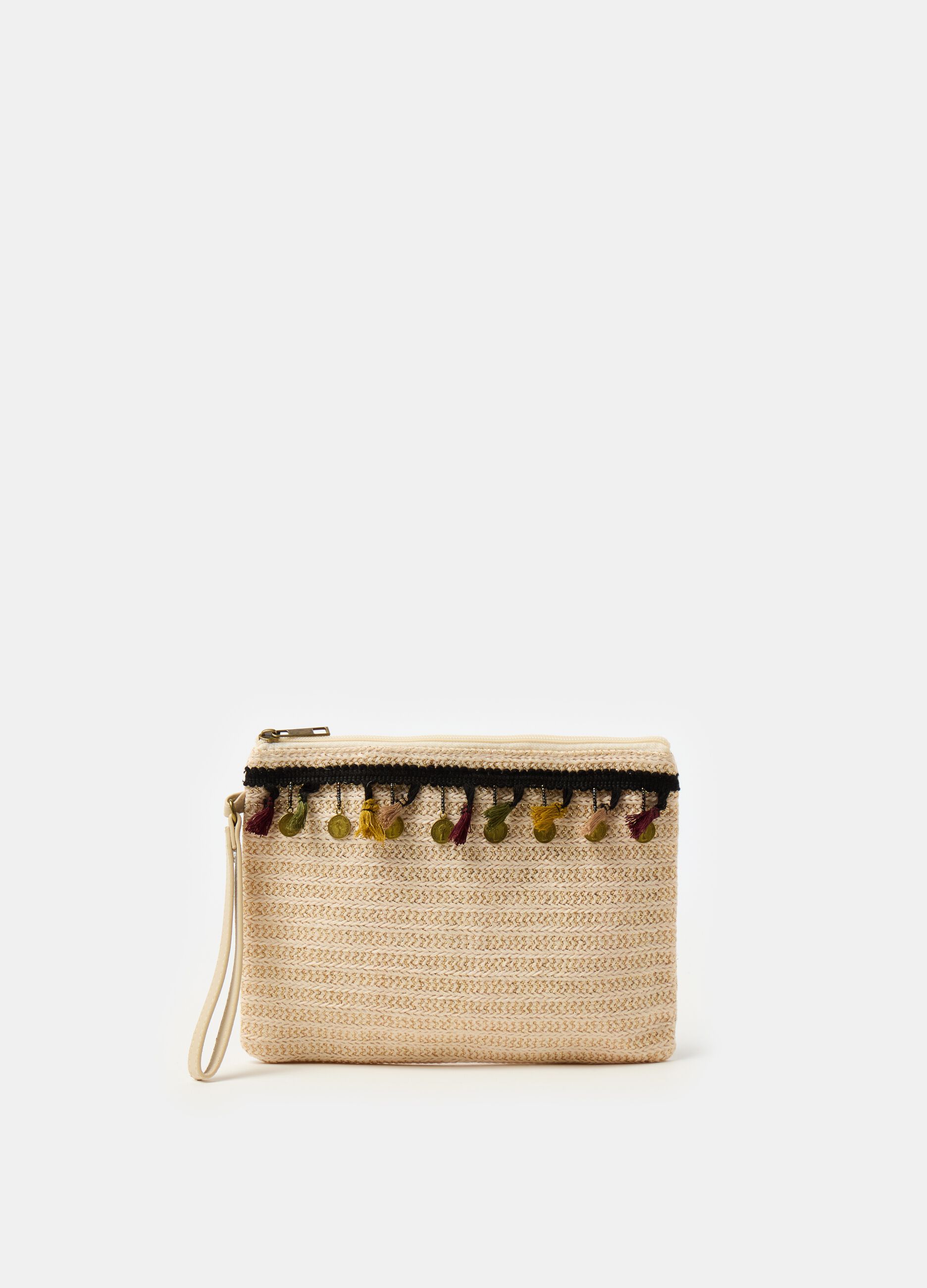 Ovs Pochette con applicazione crochet e nappine