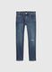 Slim-fit jeans with rips and fading_0
