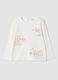 Maglietta bianca in puro cotone organico con stampa_0