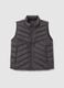 Grey Mixed Material Regular Fit Gilet_4