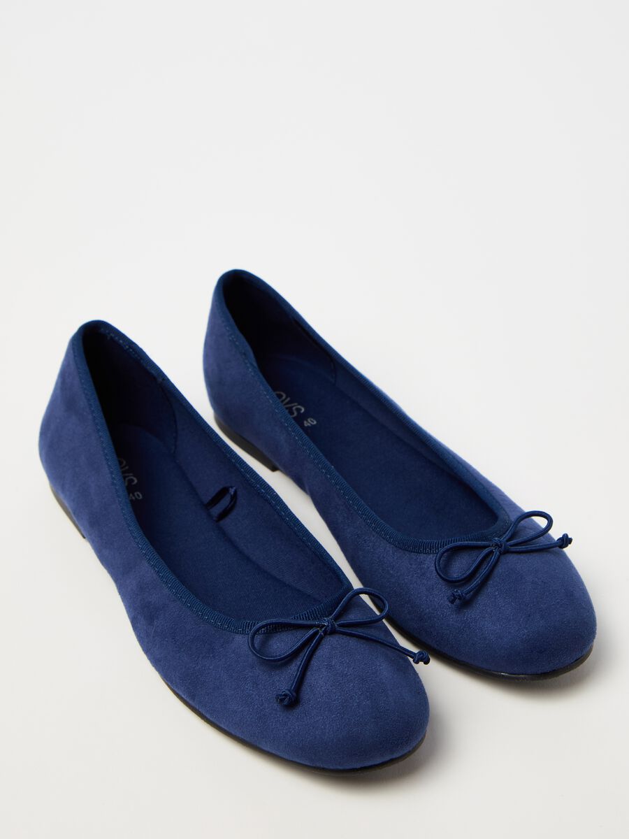 Suede ballerina flats with bow_1