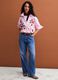 Jeans blu wide leg a vita alta in puro cotone_1