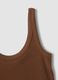 Brown fitted stretch-cotton vest top_5