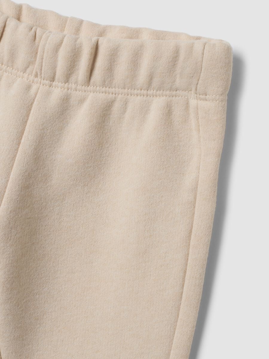 Completo jogging beige in misto cotone regular fit con stampa_2